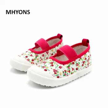 MHYONS 2018 Primavera Otoño de las Niñas de Bebé Zapatos de los Niños Zapatos de Lona Casual para Niños de Zapatillas de Color Caramelo Flores Para las Niñas de la UE de 21 a 30