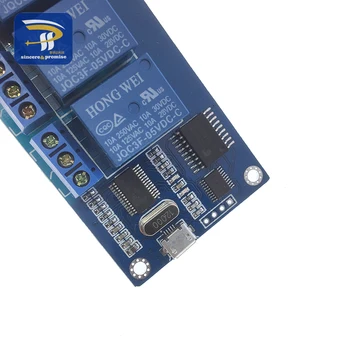 Micro usb módulo de relé de 5v 4 canales módulo de relé, relé de panel de control con indicador de 4 vías de salida de relé de interfaz usb