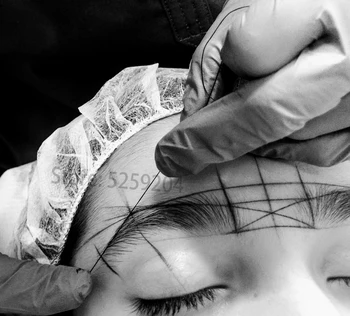 Microblading Mapeo de la Cadena de Pre-Entintado de la Ceja Marcador de hilo fijo de maquillaje del Tatuaje de Cejas Punto de 10m Teñido Revestimientos para el tatuaje
