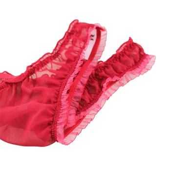 Mierside ZB0034 Mujer Sexy Gasa de color Rojo Panty Cómodo G-string Señoras lingerie 2pieces lote/S/M/L/XL/XXL/3XL/4XL