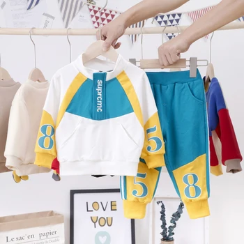 Mihkalev 2020 otoño de niños ropa de chicos conjunto de ropa para niños de manga larga trajes, tops+pantalones 2pieces niños niñas chándal