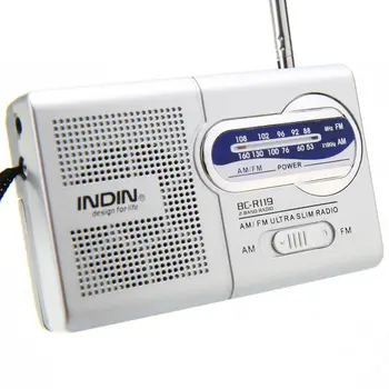 Mini al aire libre de Alto rendimiento, radio portátil, radio AM/FM antena telescópica receptor de antena 3 V multi-función de la edad de la gente de la radio 35699