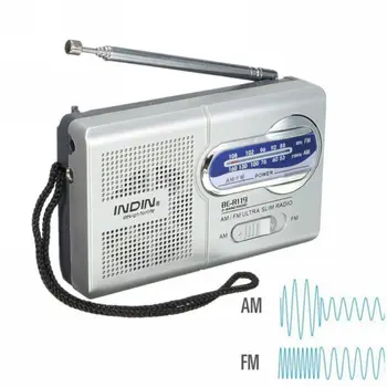Mini al aire libre de Alto rendimiento, radio portátil, radio AM/FM antena telescópica receptor de antena 3 V multi-función de la edad de la gente de la radio