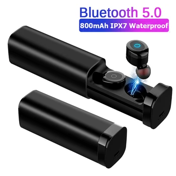 Mini Auricular Bluetooth 5.0+EDR Con dos micrófonos de los Deportes de la prenda Impermeable 3D Auriculares Estéreo de Auto Emparejamiento del Auricular TWS Inalámbrico de Auriculares