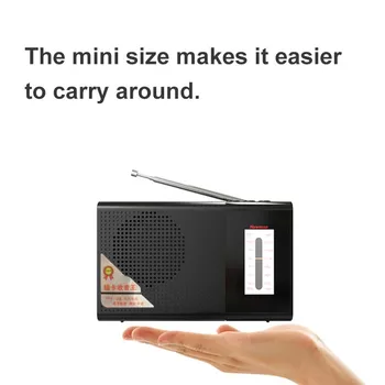 Mini FM Radio AM Receptor Portátil de Música Pagador con Auriculares de 3,5 mm Jack de la Tarjeta TF de Apoyo U Disco de Juego