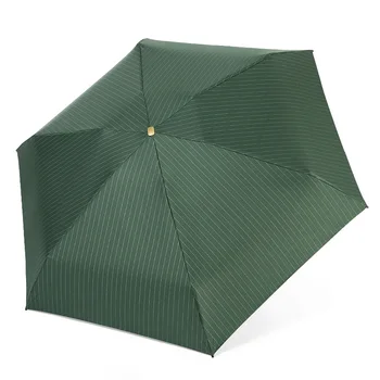 Mini pequeño fresco de bandas planas de paraguas para la lluvia plegable de protección UV de los hombres paraguas plegable de la mujer del paraguas S504