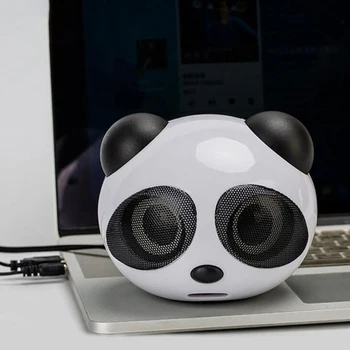 Mini Portátil de Panda Altavoces de Viaje con 3.5 mm de Audio USB, Enchufe, equipo de alta fidelidad de Sonido, Altavoces Multimedia para Ordenador Portátil 126233