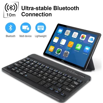 Mini Teclado Bluetooth para el ipad del Teléfono de la Tableta del ordenador Portátil Teclado Inalámbrico para Windows, Android, IOS Suave Recargable Teclado