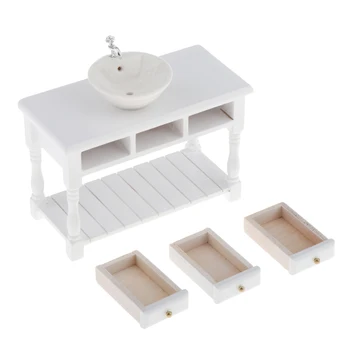 Miniatura de Porcelana Blanca de Muñecas Muebles de 1/12 Dollhouse Accesorios de Decoración