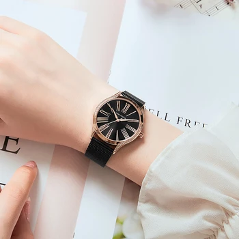 MINIFOCUS las Mujeres Relojes de Marca de Lujo del Reloj de Cuarzo para Mujer de la Moda Casual Vestido Simple de los Relojes de las Señoras Impermeable Reloj Reloj Mujer 2509