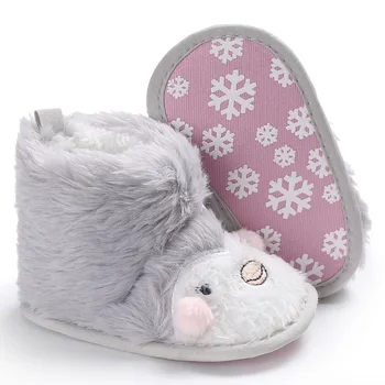 Moda lindo de la historieta del bebé niño de Primer Andadores Bebé Zapatos bebé niño niña suaves botas de nieve