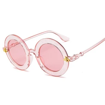 Moda Unisex Ronda Retro Gafas De Sol De Las Mujeres De La Vendimia Gafas Círculo Clásico De La Abeja De La Carta De Gafas De Sol De Los Hombres Tonos Visera Oculos Superior