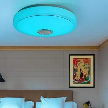 Moderna lámpara de Techo 72W LED RGB de iluminación de la Casa de la APLICACIÓN de Música bluetooth Luz del Dormitorio de la Lámpara 170-260V Inteligente Lámpara de Techo+Control Remoto