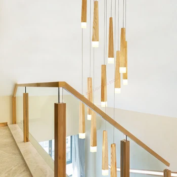 Moderno Nórdicos de Vida de la Escalera Sólida Sood LED Escalera Shandelier Maestro de la Luz de la Habitación. La Lámpara De Larga