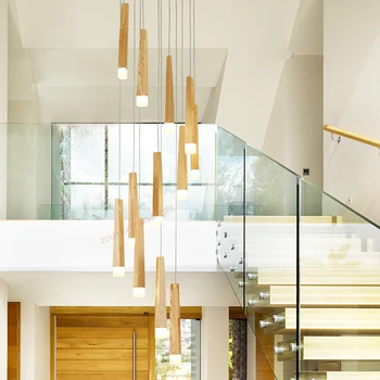 Moderno Nórdicos de Vida de la Escalera Sólida Sood LED Escalera Shandelier Maestro de la Luz de la Habitación. La Lámpara De Larga