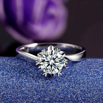 Moissanite anillo de 0.5 CT 1CT 2CT 3CT Laboratorio de la Joyería del Diamante para las Mujeres de la Fiesta de la Boda Regalo de Aniversario Real de la Plata Esterlina 925