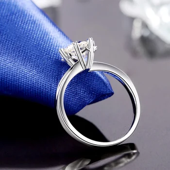 Moissanite anillo de 0.5 CT 1CT 2CT 3CT Laboratorio de la Joyería del Diamante para las Mujeres de la Fiesta de la Boda Regalo de Aniversario Real de la Plata Esterlina 925