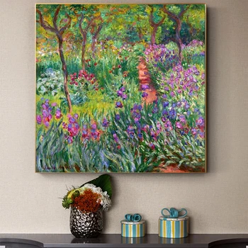 Monet Jardín de la Decoración del Hogar, Pintura en tela, Flores de Réplica Carteles y Grabados Quadros Arte de la Pared de la Imagen para la Sala de estar Sin el Marco