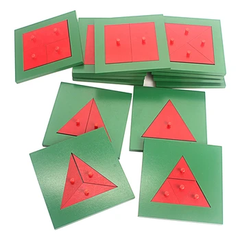 Monterssori de Matemáticas de Juguete de Madera Triángulo de Descomposición Rompecabezas Geométrico del Triángulo de la Cognición Juguetes para los Niños de Aprendizaje Temprano de Preescolar