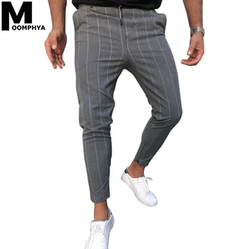 Moomphya 2020 Hombres Ropa De Rayas Pantalones Casuales De Corredores De Hombres Flaco Pantalones Largos De Los Hombres De Verano De La Calle Delgado Pantalones De Los Hombres