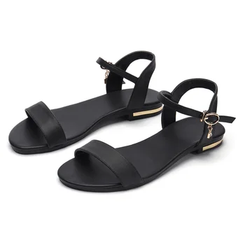 MORAZORA Más el tamaño de 34-46 Nueva genuina sandalias de cuero de las mujeres zapatos de moda sandalias planas de cuero de vaca de verano de diamante de imitación zapatos de las señoras
