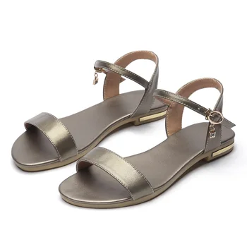 MORAZORA Más el tamaño de 34-46 Nueva genuina sandalias de cuero de las mujeres zapatos de moda sandalias planas de cuero de vaca de verano de diamante de imitación zapatos de las señoras