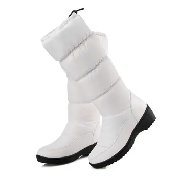 MORAZORA Más el tamaño de 35-44 Nueva 2020 de la mujer de Moda botas de mantener caliente la nieve botas de piel gruesa, a mitad de la pantorrilla botas de invierno de tamaño 35-44 blanco