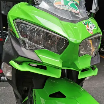 Motocicleta Flujo de Viento de Fijación del Ala Carenado Delantero Neumático Labio Cubierta para Kawasaki~ Ninja Ninja 250 400 2018 2019
