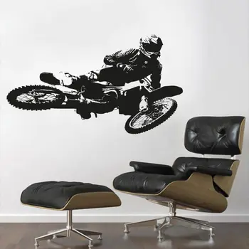 Motocross Truco Trucos etiqueta Engomada de la Pared de Moto para el Hogar Y el Motor de Garaje Decoración Extraíble A002531