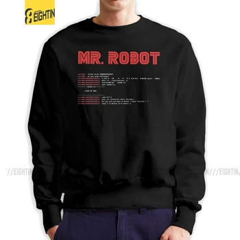 Mr Robot de Programación Programador Desarrollador de Código de Hombre Sudaderas de Hip-hop de Cuello redondo de Algodón Jersey Impreso Sudaderas Macho
