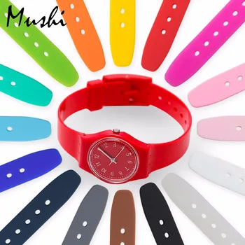MS Reloj de la Correa para el Reloj Swatch Pulsera de Suave Silicona Impermeable de Reemplazo de 12 mm de Goma de la Banda de Reloj de los Hombres de las Mujeres de 16 colores