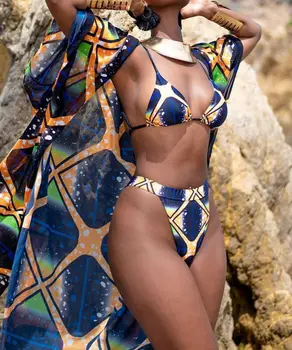 Mujeres Bikini Triángulo Conjuntos Brasileños Tanga de Talle bajo Sólido Push up Mujer Lentejuelas del Traje de baño traje de baño ropa de playa Estan