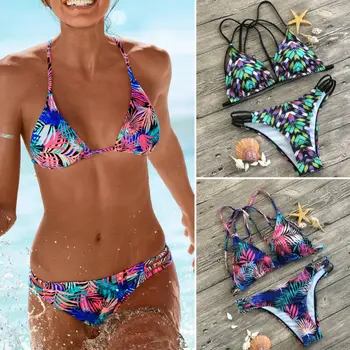 Mujeres Sexy Traje de baño Push-up Vendaje Sujetador de Bikini Set de Playa, Natación trajes de baño de S-XL