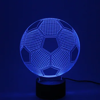 Multi-color LED luz de noche Automática de cambio de color 3D estéreo proyección USB de fútbol de la lámpara