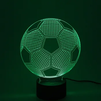 Multi-color LED luz de noche Automática de cambio de color 3D estéreo proyección USB de fútbol de la lámpara