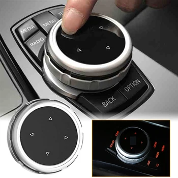 Multimedia Botón de Control de Mando Negro de Plata de la Modificación de la Consola central Cubierta de Adornos de Decoración Decoración Plástica -BMW F10 F20 F30