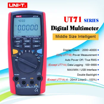 Multímetro Digital de la UNIDAD de UT71 UN UT71B UT71C UT71E Tura Rms Multímetro de rango Automático 39999 de voltaje CA/cd con pantalla LCD con retroiluminación