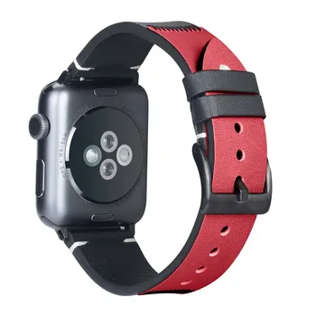 Más nuevo de 2 colores Genuina banda de Cuero para apple correa de reloj de la serie 6 5 4 40 44 mm para el iwatch SE pulsera de cuero 3 2 1 38 42mm