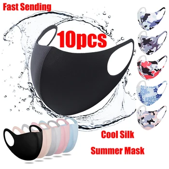 Máscaras máscara de 10 piezas máscara negra lavable y reutilizable muy suave respiración de máscara a prueba de polvo y a prueba de viento adulto masque