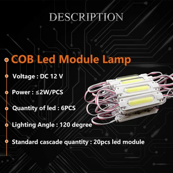 Módulo COB LED de Luz con Lente Impermeable IP67 DC12V LED del Pixel de los Módulos de Luz de Tira de carteles de Publicidad backligh Tienda de Iluminación