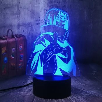 Naruto Leyendas Uchiha Sasuke Uzumaki Naruto 3D Luz de Noche LED USB Tabla Sueño Lámpara de la Decoración de la Habitación del Niño Niño Niño Juguete de Navidad de la lámpara