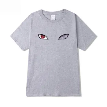 Naruto Ojos de Impresión Japón Estilo Anime Tops Camisetas de los Hombres Casual Sport T-shirts Ropa Masculina de Verano Camisetas de Jersey Par de Desgaste de la parte Superior