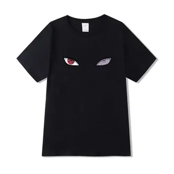 Naruto Ojos de Impresión Japón Estilo Anime Tops Camisetas de los Hombres Casual Sport T-shirts Ropa Masculina de Verano Camisetas de Jersey Par de Desgaste de la parte Superior