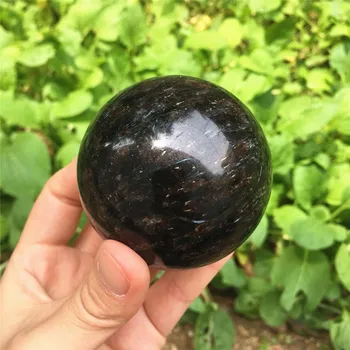 Natural blacke Astrophyllite de Bola de pulido de cristal de cuarzo Esfera de piedra de 50-60mm