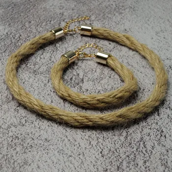 Natural de cáñamo cable de bdsm cuerda día gargantilla pulsera fetiche de auténtica esclavitud collar de sumisa nw043