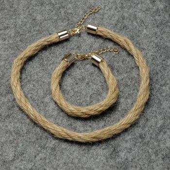 Natural de cáñamo cable de bdsm cuerda día gargantilla pulsera fetiche de auténtica esclavitud collar de sumisa nw043