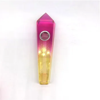 Natural de titanio arco iris aura de cristal de cuarzo pipas de fumar Para Regalos +1 Filtros