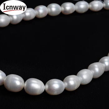 Natural de Un Arroz blanco Perla de agua Dulce 10-11mm 15inches DIY del collar de la pulsera del pendiente ping Mayorista