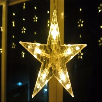 Navidad Decoraciones al aire libre De 12 Estrellas de la Cortina de la Cadena de Luces de Navidad, Decoraciones para el Hogar Navidad 2020 Año Nuevo Decoración de Navidad 119842