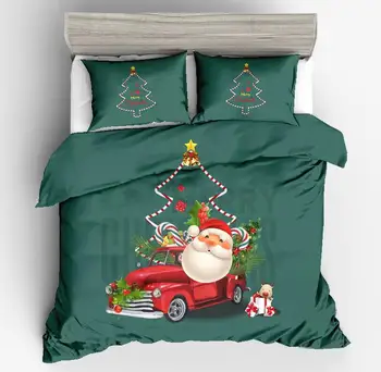 Navidad ropa de Cama Conjuntos de Ciervo Impreso Duvet Cover Set de 2/3 de Doble Queen King Ropa de cama Ropa de Cama(Sin Hoja No Llenado)